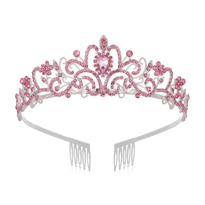 Ladies' Sparkling Crystal Tiara with filigree design wreath