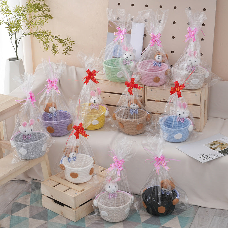 Cozy storage basket with bear motif Acalora