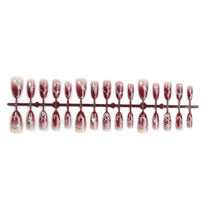 Artistic Floral Ombre Press-On Nails Acalora