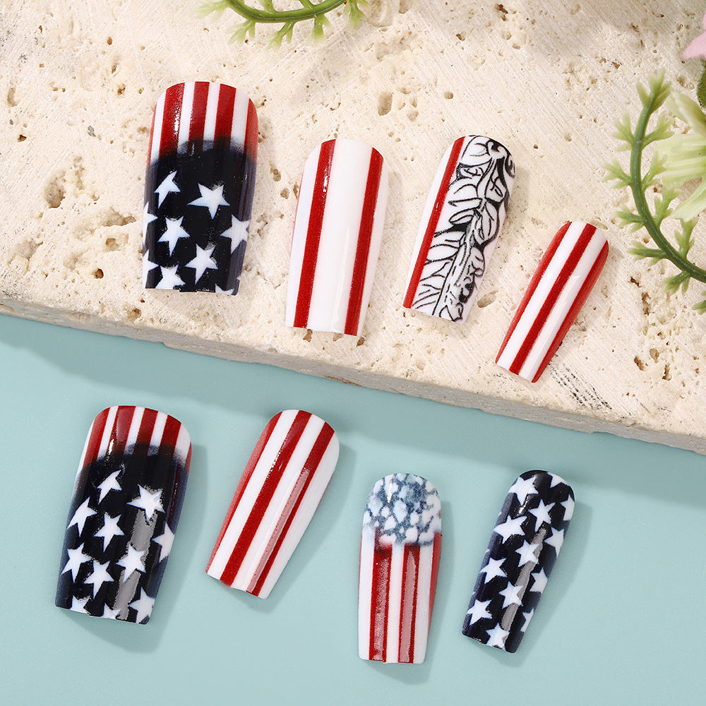 Creative artificial nails with patriotic design Acalora