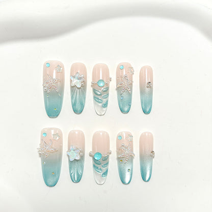 Artificial nails in elegant ocean design Acalora