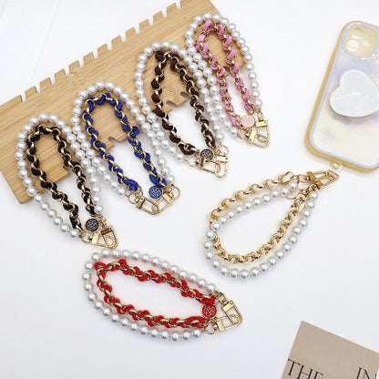 Chic Pearl-Chain Eyewear Holder Acalora