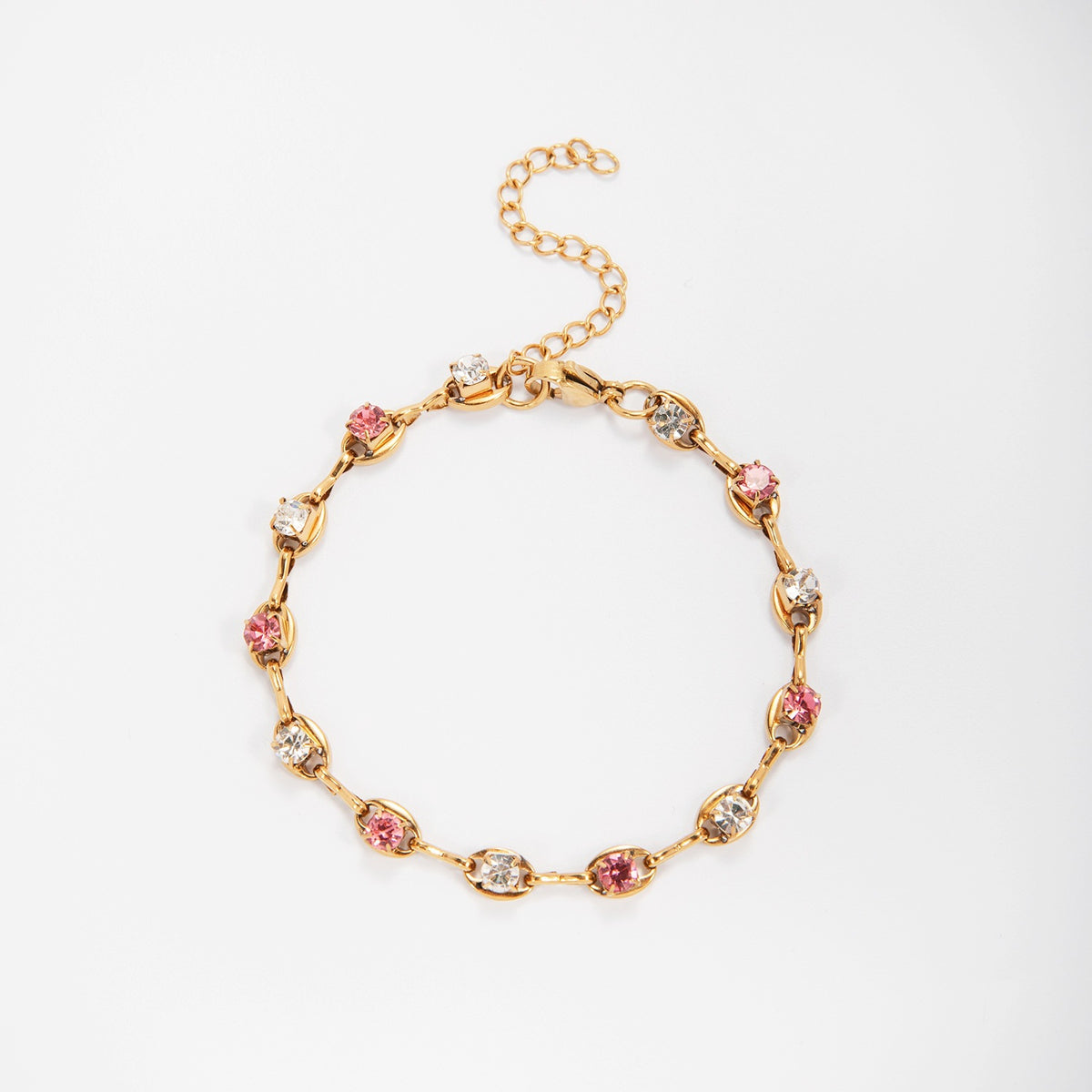 Elegant Gemstone Accent Link Bracelet Acalora