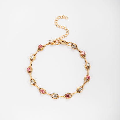 Elegant Gemstone Accent Link Bracelet Acalora