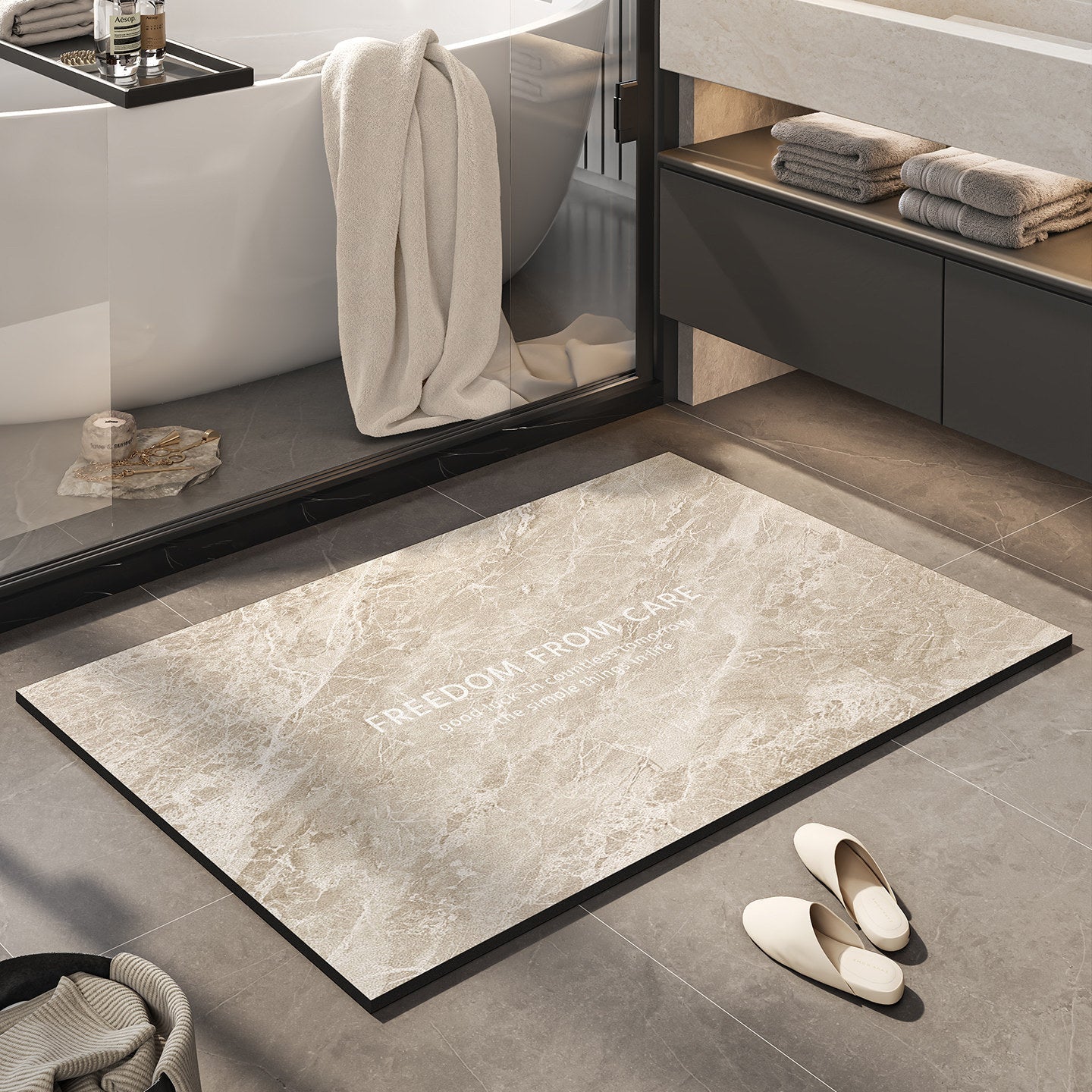 Inspirational Marble Bath Mat