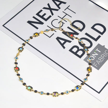 Colorful Eye Charm Statement Necklace Acalora