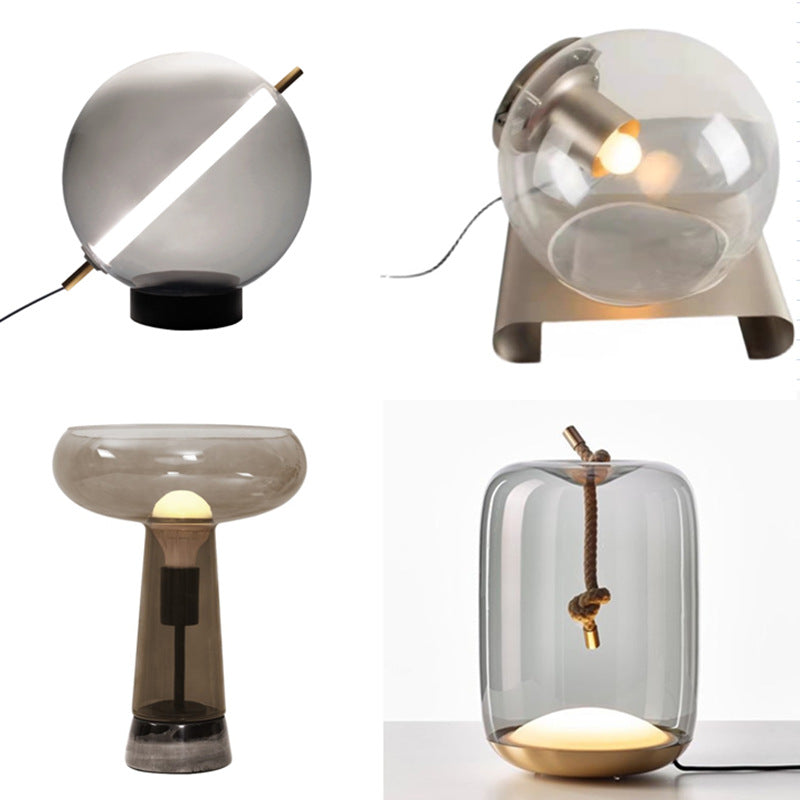 Decorative Glass Table Lamp with Sculptural Design