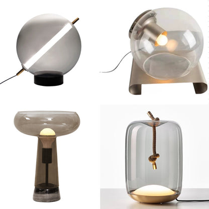 Decorative Glass Table Lamp with Sculptural Design