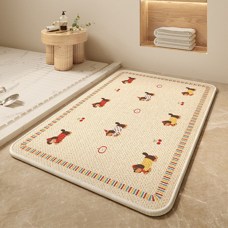 Cartoon Dog-Themed Bath Mat