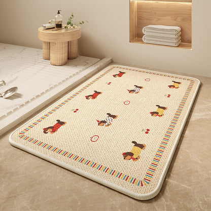 Cartoon Dog-Themed Bath Mat