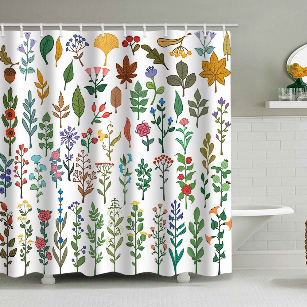 Floral Patterned Shower Curtain  1784860161