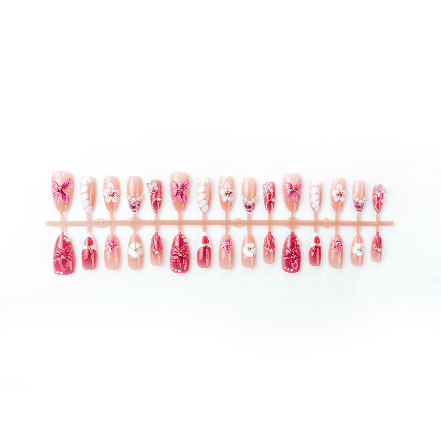 Creative Nail Art Set with Floral Accents Acalora