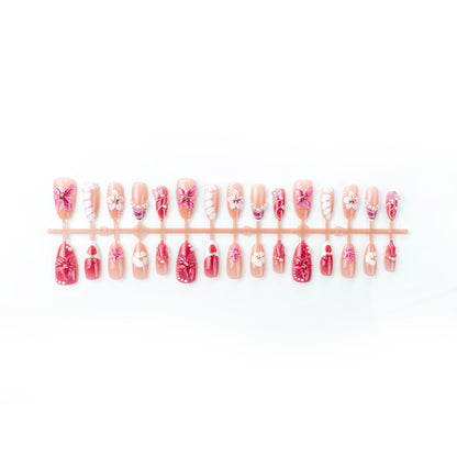 Creative Nail Art Set with Floral Accents Acalora