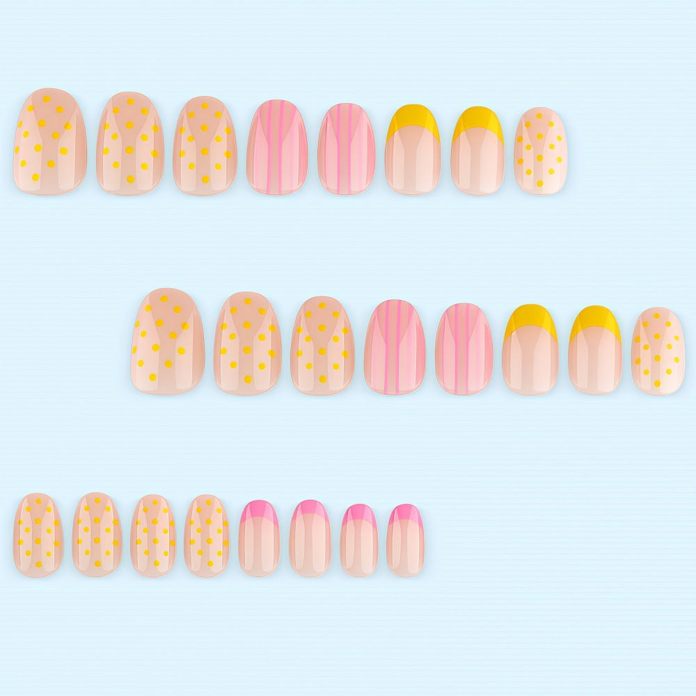 Artificial nails with modern patterns and elegant accents Acalora