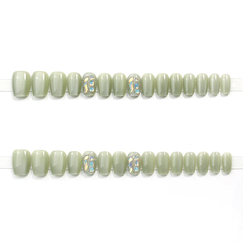 Decorative Press-On Nail Tips Set with Geometric Designs Acalora