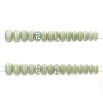 Decorative Press-On Nail Tips Set with Geometric Designs Acalora
