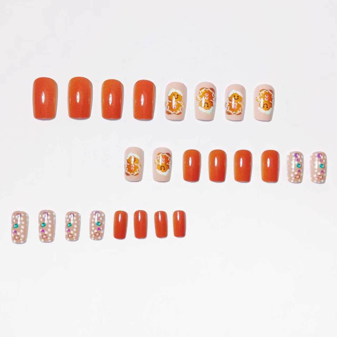 Festive Gingerbread-Themed Nail Art Acalora