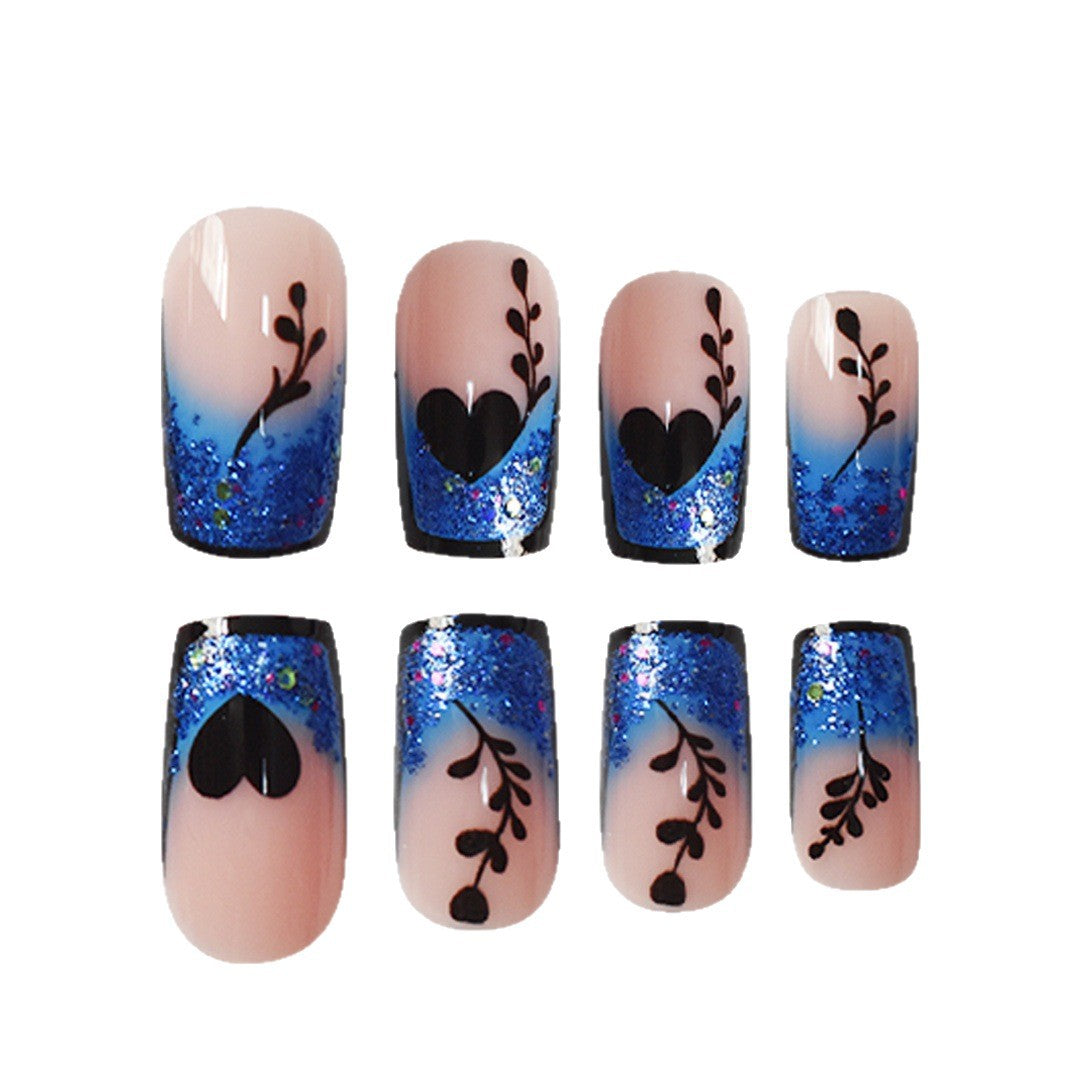 Artistic Glittered Press-On Nail Extensions Acalora