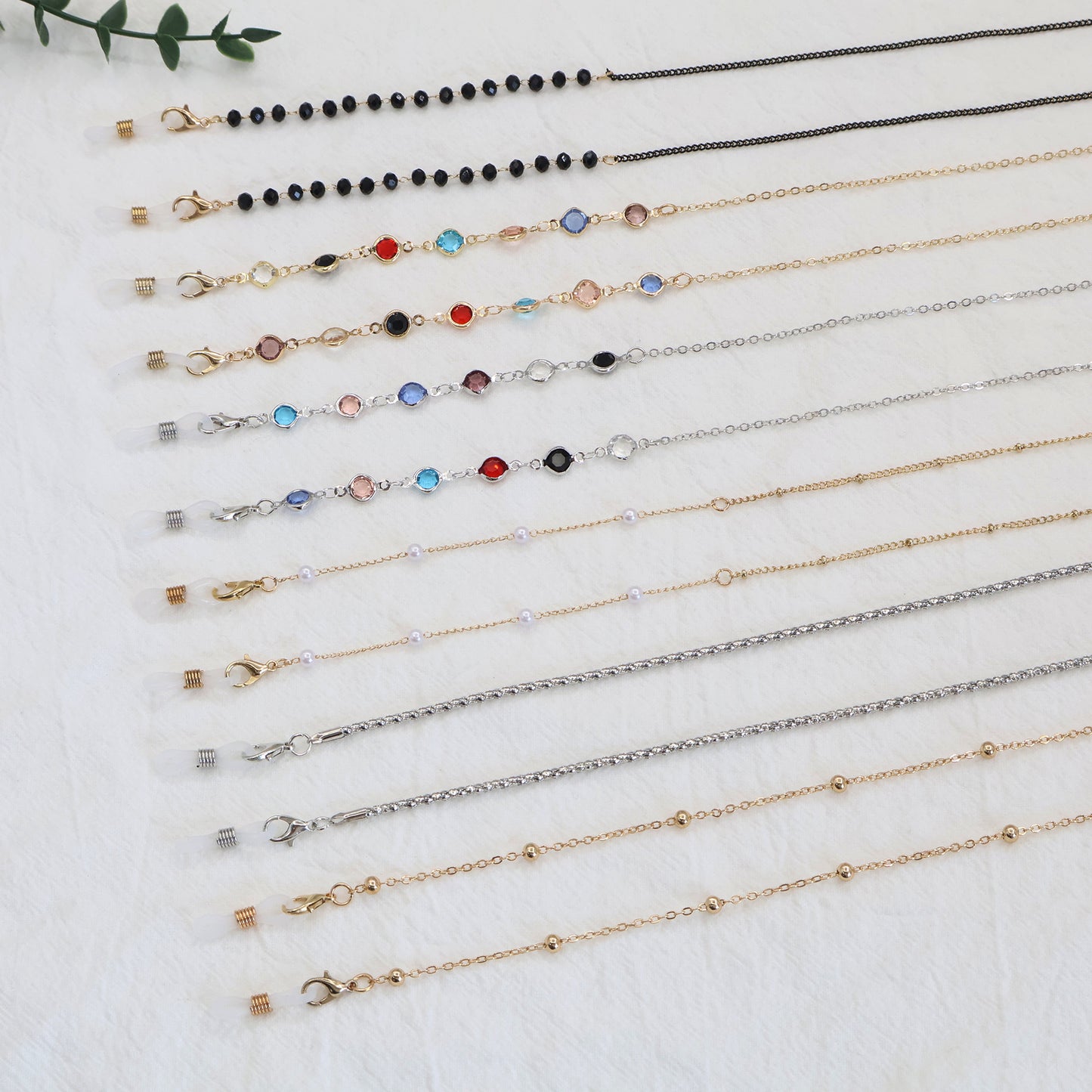Multicolor Gemstone Eyewear Chain Acalora