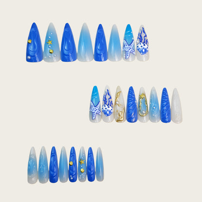 Artificial nails with exotic sea design Acalora