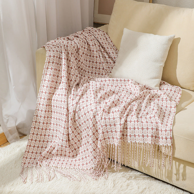 Unisex Houndstooth Pattern Cozy Throw Blanket