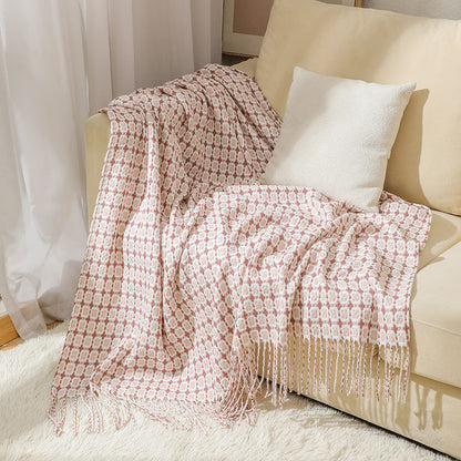 Unisex Houndstooth Pattern Cozy Throw Blanket