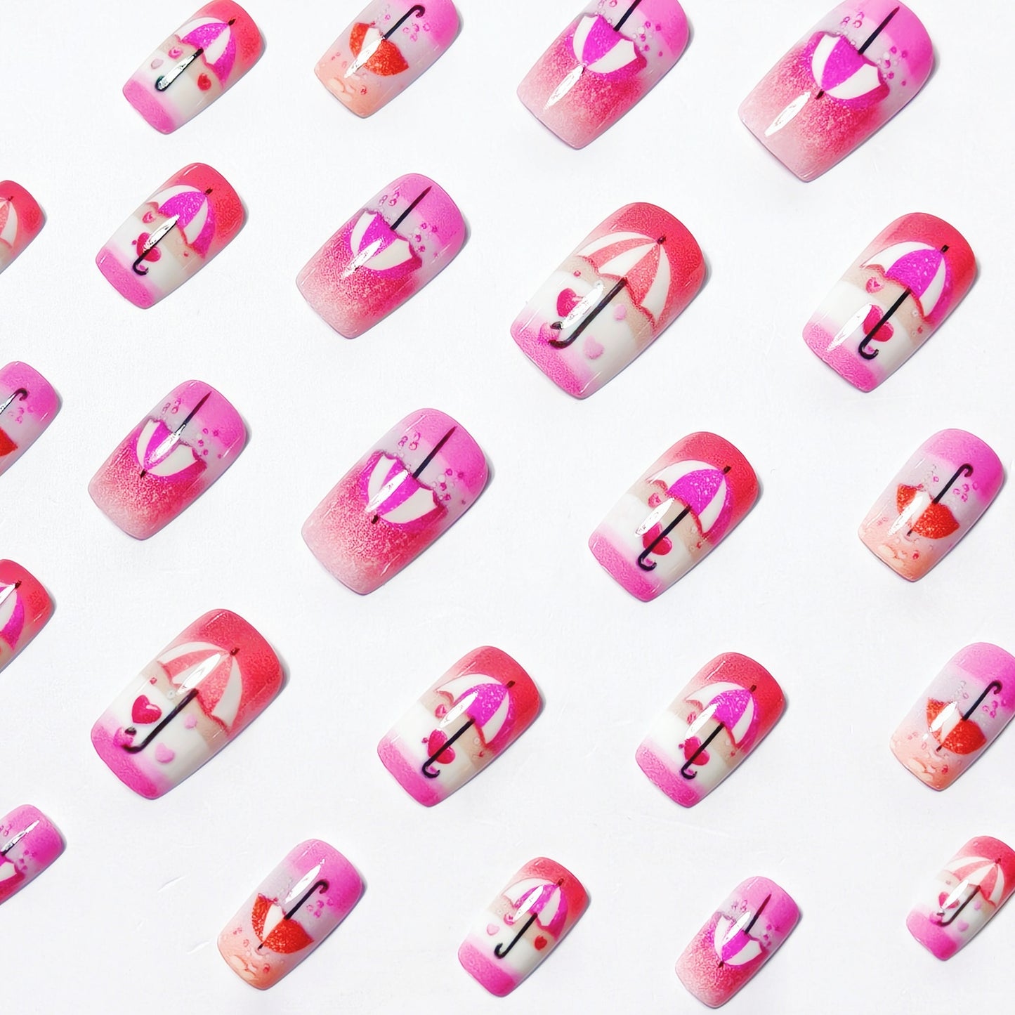Artistic Umbrella-Themed Nail Art Acalora