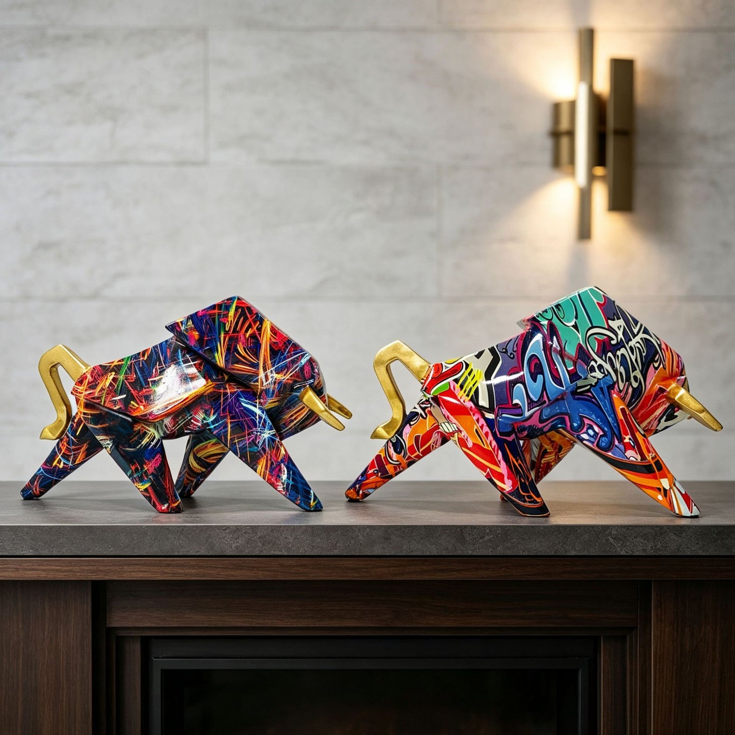 Colorful lion figure made of high-quality resin Acalora