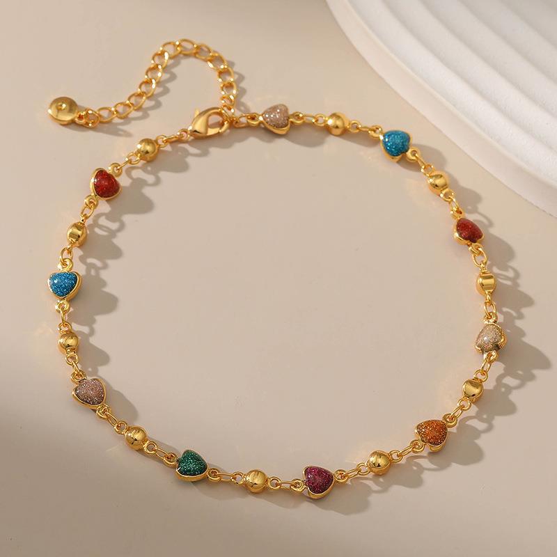 Heart Charm Anklet Acalora