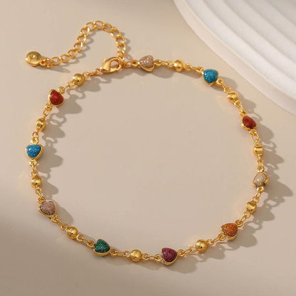 Heart Charm Anklet Acalora