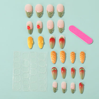 Artificial Nail Set with Fruity Design Acalora