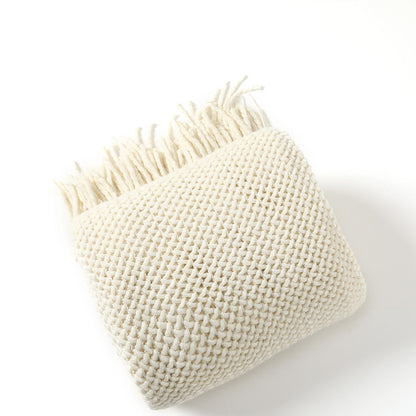Cozy Waffle Knit Throw Blanket
