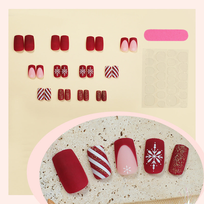 Festive Seasonal Press-On Nail Set Acalora