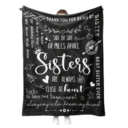 Inspirational Sister-Themed Fleece Blanket