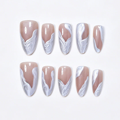 Premium Marble Design Press-On Nail Set Acalora