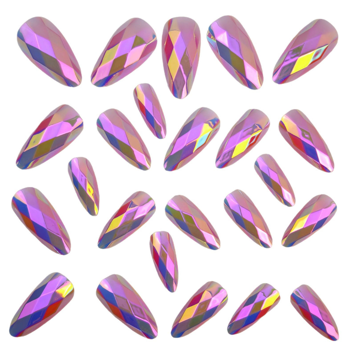Artificial nails with geometric crystal design Acalora