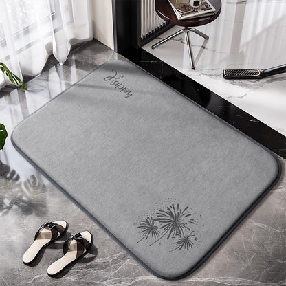 Non-slip bathroom rug with charming design