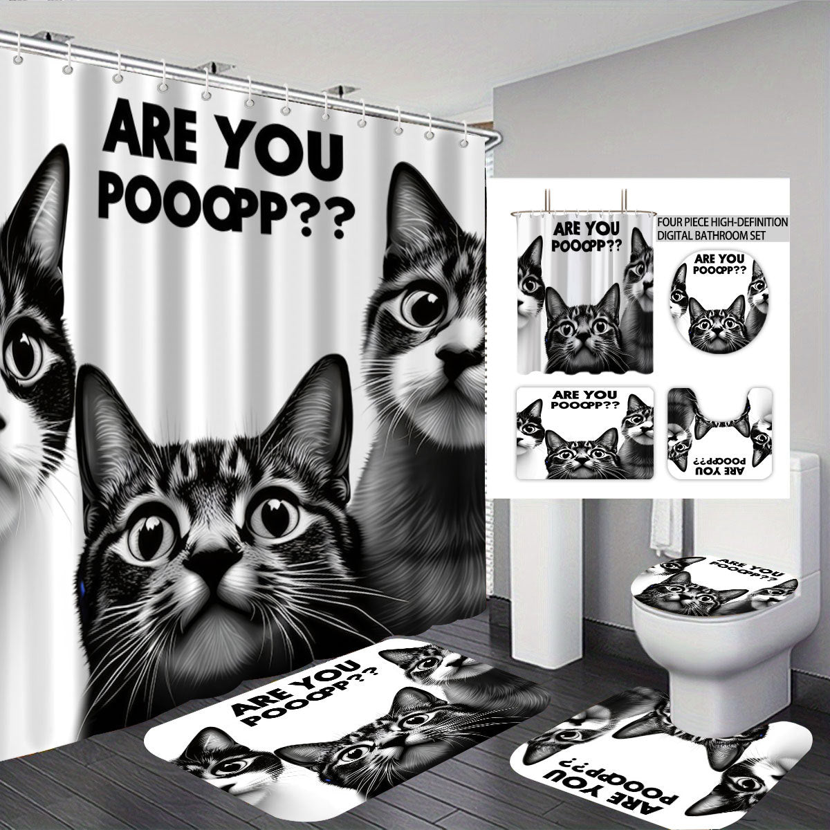 Cartoon Lamb-Themed Bathroom Décor Set