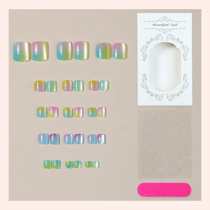 High-Quality Press-On Nail Art Set with Iridescent Finish Acalora