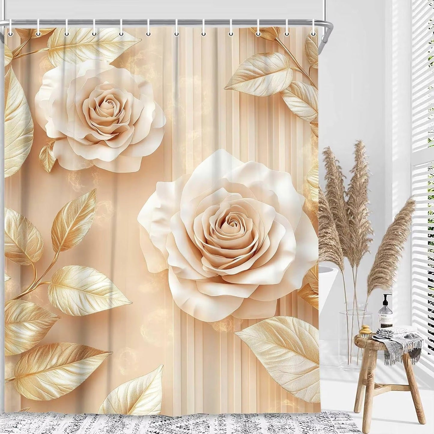 Floral Embossed Shower Curtain