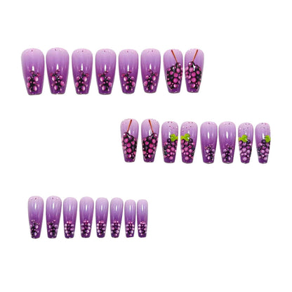Artificial nails in fruity grape design Acalora