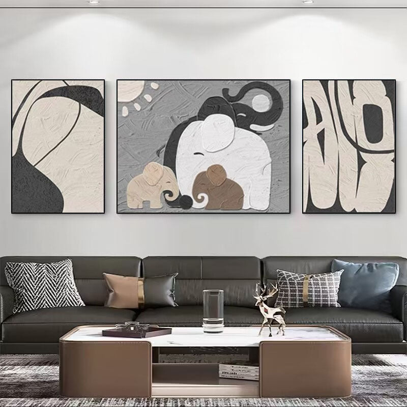 Abstract Elephant Theme Canvas Art
