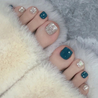 Decorative Crystal-Embellished Press-On Nails Acalora