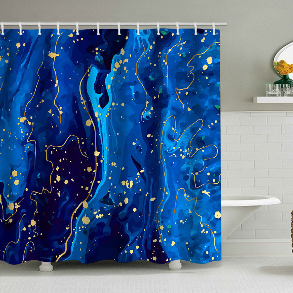 Elegant Marble-Patterned Shower Curtain