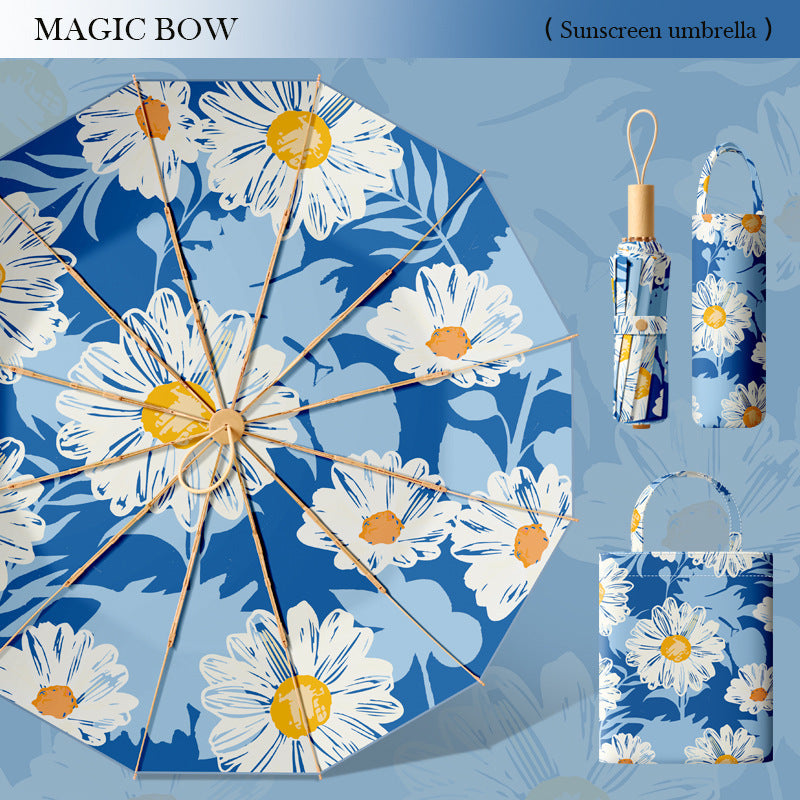 Ladies sun protection umbrella with elegant floral design Kalsten