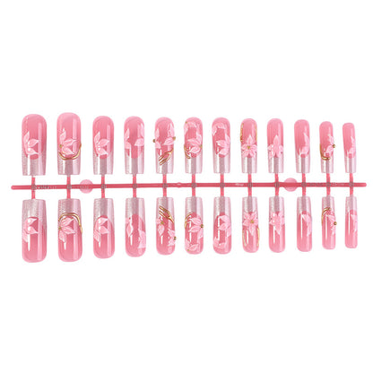 Floral Decorative Press-On Nail Set Acalora
