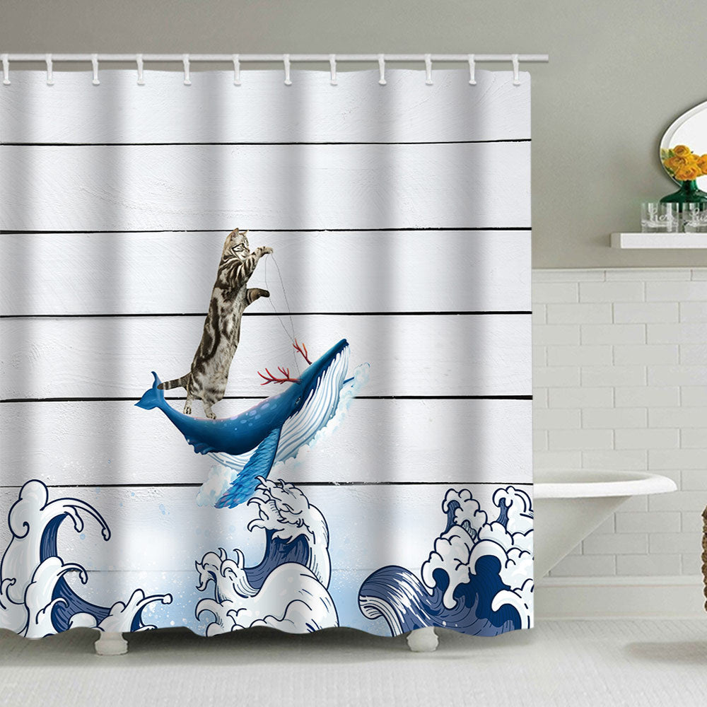 Artistic Dog Illustration Shower Curtain