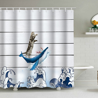 Artistic Dog Illustration Shower Curtain
