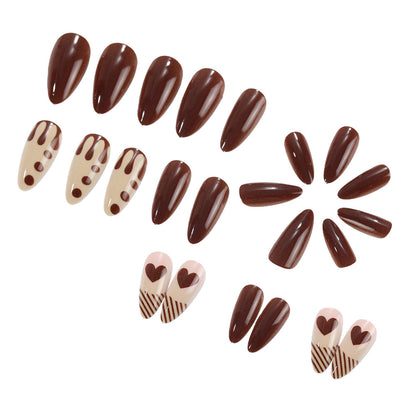 Artificial nails with creative heart and chocolate designs Acalora