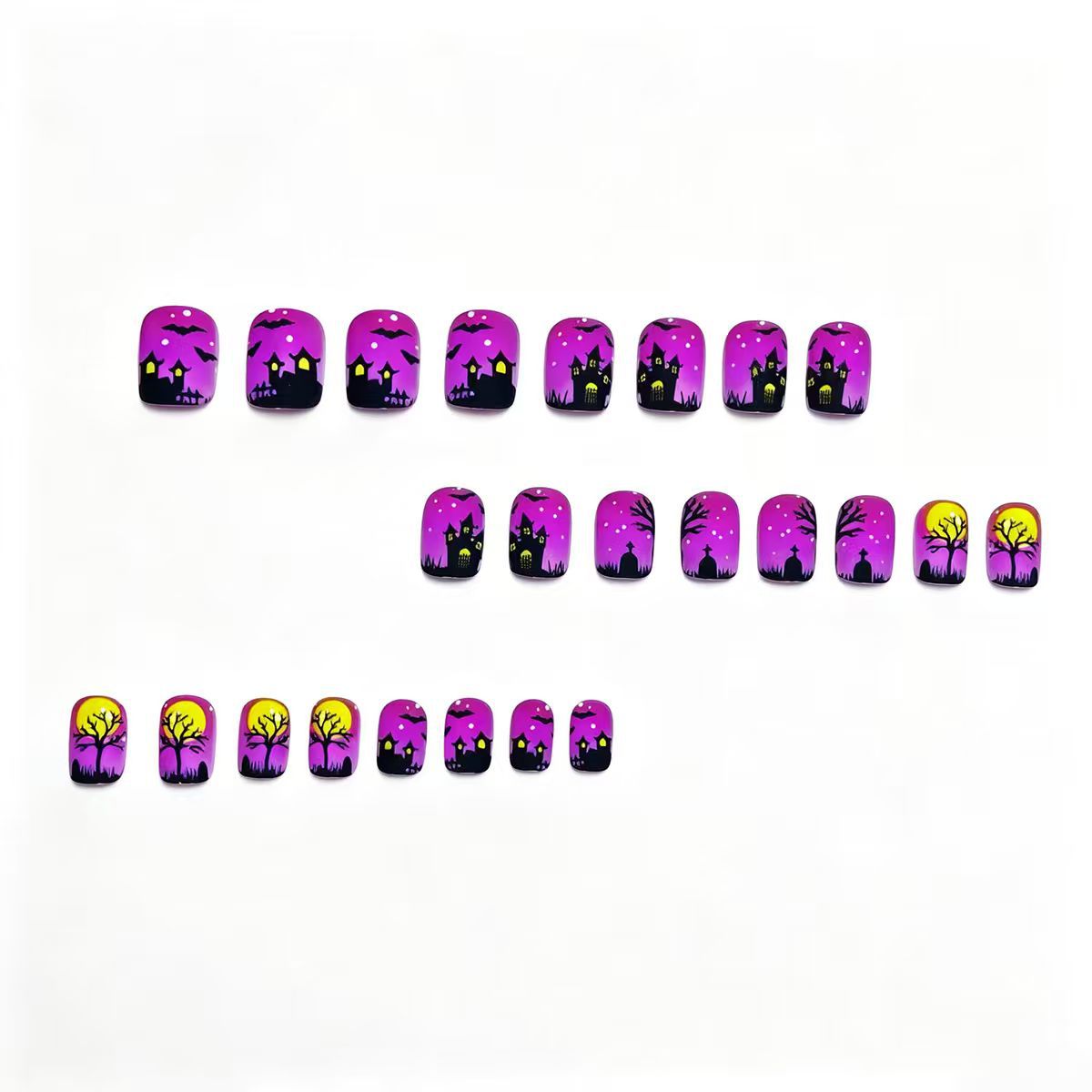 Artistic Halloween Scene Nail Art Acalora